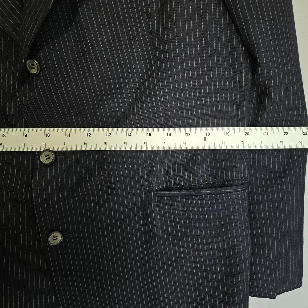 VTG 80s Brooks Brothers Suit Jacket Blazer Mens 42L Pinstripe Navy USA Union